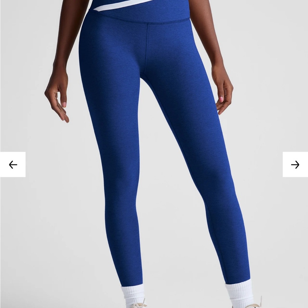 Beyond Yoga NWT Spacedye Outlines High Waisted Midi Leggings in Electric Blue